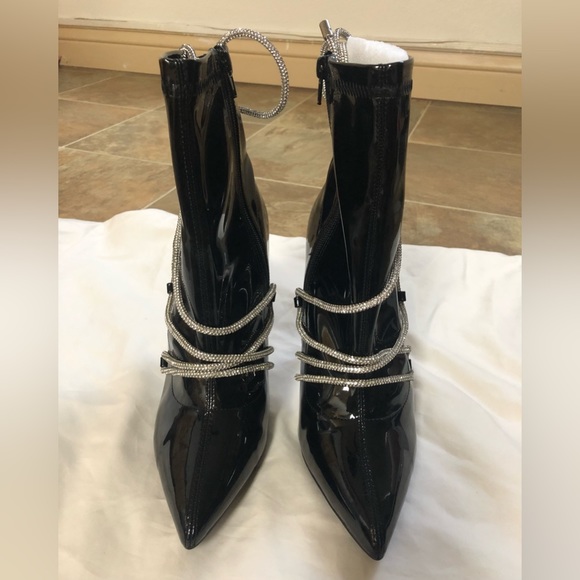 AZALEA WANG DIAMOND DRIP STILETTO BOOTIES SIZE: 9 - Picture 5 of 11
